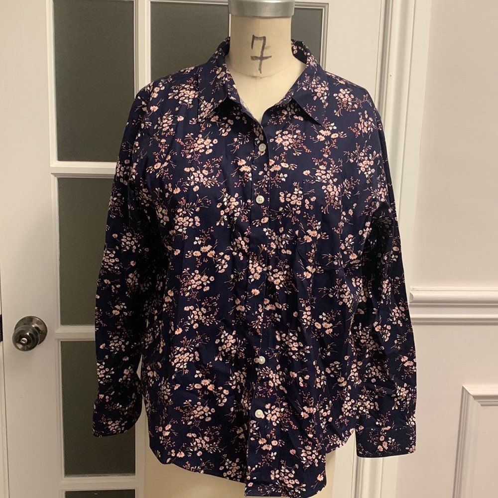 L.L. Bean button down floral dress shirt